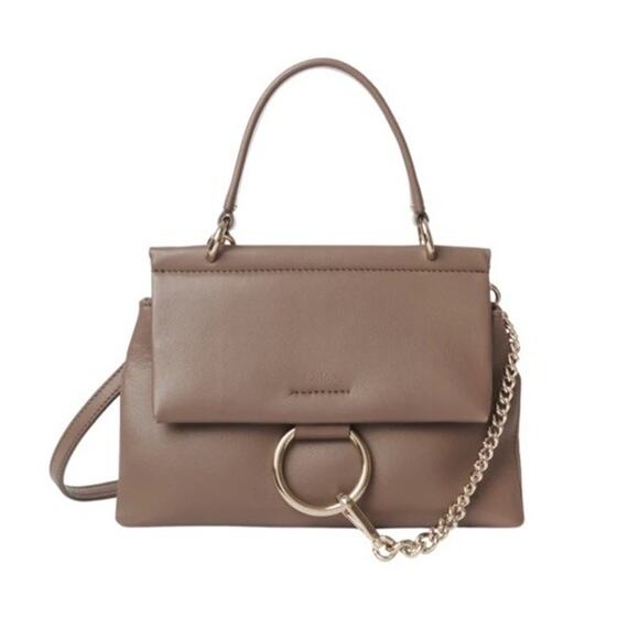 Chloe Faye Small Soft Top Handle Bag Desert Taupe - Picture 1 of 7